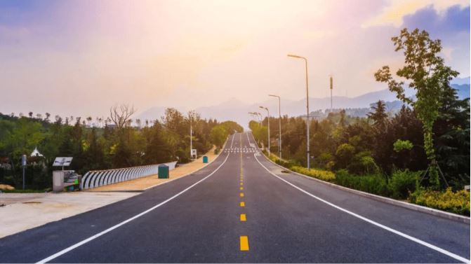 Aerial view of newly constructed highway under Bharatmala Pariyojana in India, showcasing national connectivity improvements