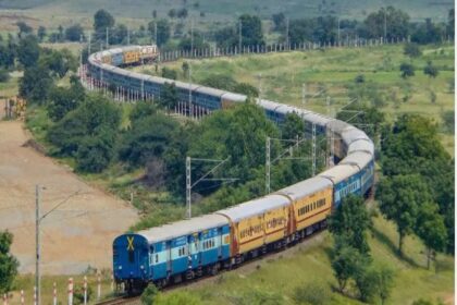 Indian Railways train equipped with Kavach 4.0 safety system operating on the Mathura–Kota route, a key Delhi–Mumbai corridor segment