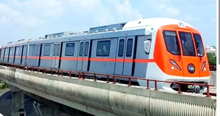 Bhopal Metro train during trial run ahead of October 2025 launch