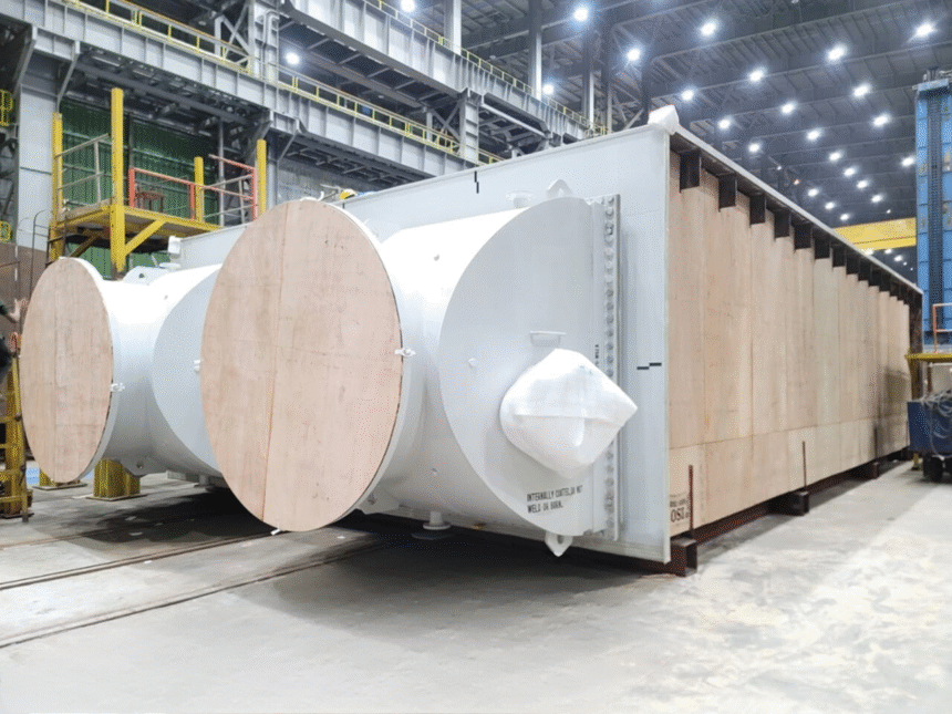 Godrej Enterprises manufactures and delivers its heaviest 450-tonne Ecolaire® Surface Condenser from Dahej, Gujarat, to a US power project, supporting global clean energy goals.