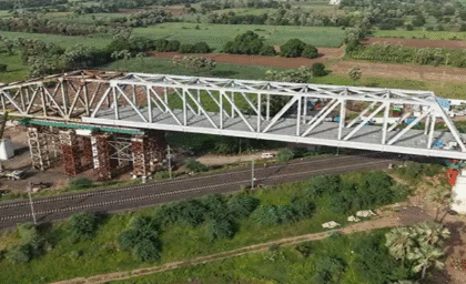 NHSRCL installs tenth steel bridge in Ahmedabad for Mumbai–Ahmedabad Bullet Train project