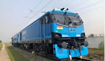 “Freight train running on India’s Dedicated Freight Corridor”