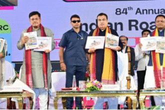 Union Minister Nitin Gadkari addresses the 84th Indian Roads Congress in Bhubaneswar, emphasizing cleaner fuels, sustainable infrastructure, and road safety innovation.