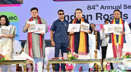 Union Minister Nitin Gadkari addresses the 84th Indian Roads Congress in Bhubaneswar, emphasizing cleaner fuels, sustainable infrastructure, and road safety innovation.