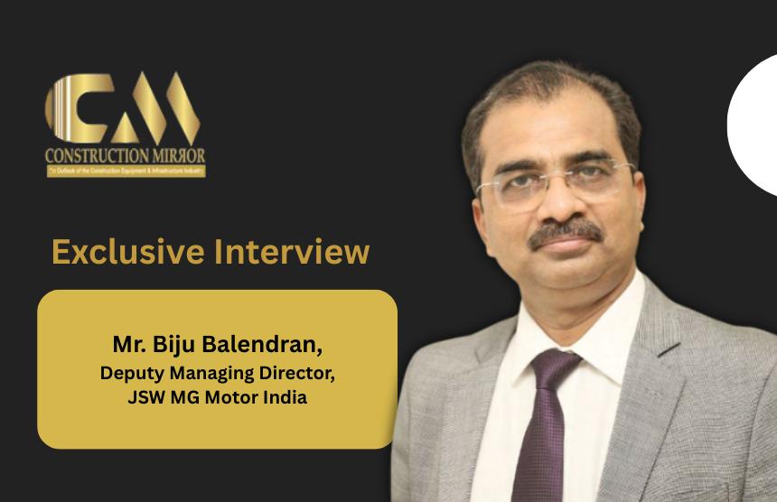 Mr. Biju Balendran, Deputy Managing Director of JSW MG Motor India, discussing the company’s EV strategy, sustainability initiatives, gender diversity programs, and advanced manufacturing vision.