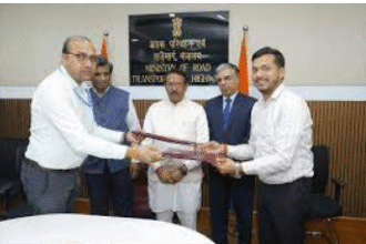 SECI and NHAI officials during MoU signing ceremony for solar power projects on Delhi–Dehradun Highway, promoting clean energy and sustainable infrastructure.