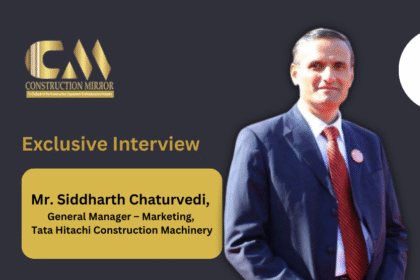 Mr. Siddharth Chaturvedi, General Manager – Marketing, Tata Hitachi Construction Machinery, sharing insights on digitalisation, sustainability, localisation and future-ready construction equipment at EXCON 2025.