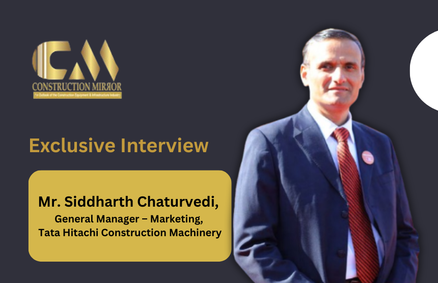 Mr. Siddharth Chaturvedi, General Manager – Marketing, Tata Hitachi Construction Machinery, sharing insights on digitalisation, sustainability, localisation and future-ready construction equipment at EXCON 2025.
