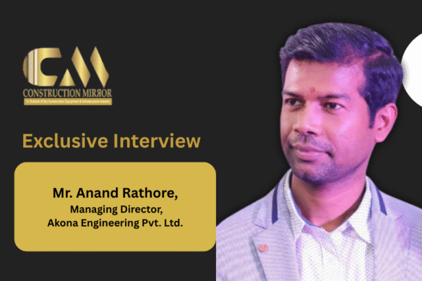 Mr. Anand Rathore, Managing Director of Akona Engineering Pvt. Ltd., discussing advanced batching plants, automation, hydraulic systems, and sustainable construction equipment at EXCON 2025