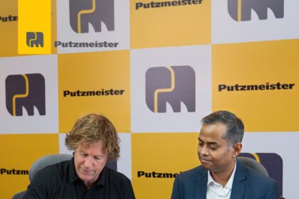 Jonty Rhodes at EXCON 2025, representing Putzmeister India and promoting concrete pumping and construction equipment