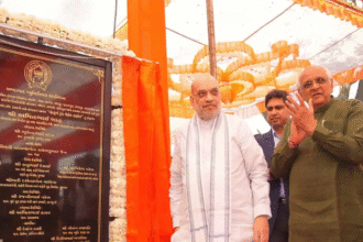 Amit Shah inaugurating urban infrastructure and Western Trunk Main Line drainage project in Ahmedabad worth 330 crore rupees