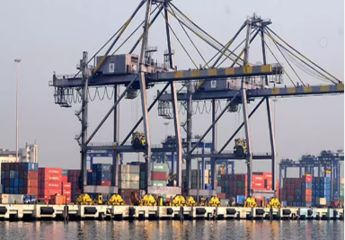 Aerial view illustration of the proposed Mumbai Port Authority yacht marina development at Cross Island.