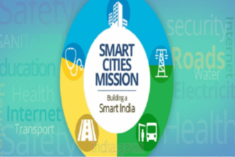 Smart Cities Mission India projects showcasing urban infrastructure, digital command control centres, smart mobility, water sanitation and sustainable city development