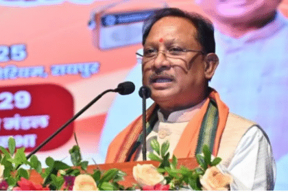 Chhattisgarh urban development project under Mukhyamantri Nagarotthan Yojana showing city infrastructure upgrades and municipal improvements.