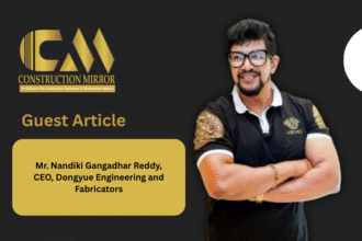 Mr. Nandiki Gangadhar Reddy presenting AAC energy efficiency and chemical performance comparison at the 44th China Aerated Concrete Conference 2025 in Hangzhou