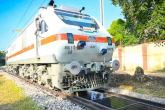Indian Railways battery-powered locomotive on test track