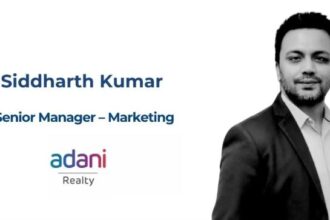 Siddharth Kumar appointed as Senior Manager Marketing at Adani Realty NCR region