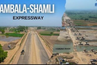 Construction work underway on the Ambala–Shamli Expressway to improve regional and inter-state connectivity