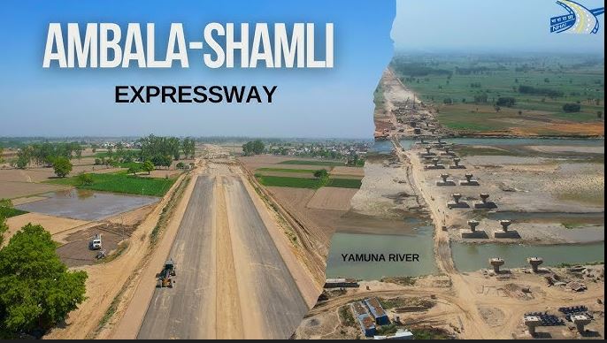 Construction work underway on the Ambala–Shamli Expressway to improve regional and inter-state connectivity