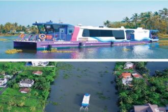 Kochi Water Metro boats operating on city waterways