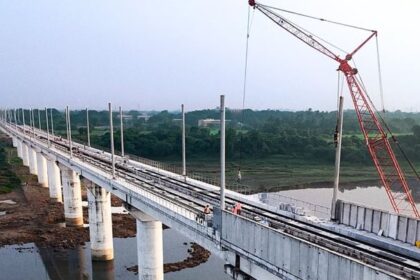 Mumbai–Ahmedabad bullet train electrification work begins at Purna River crossing in Gujarat