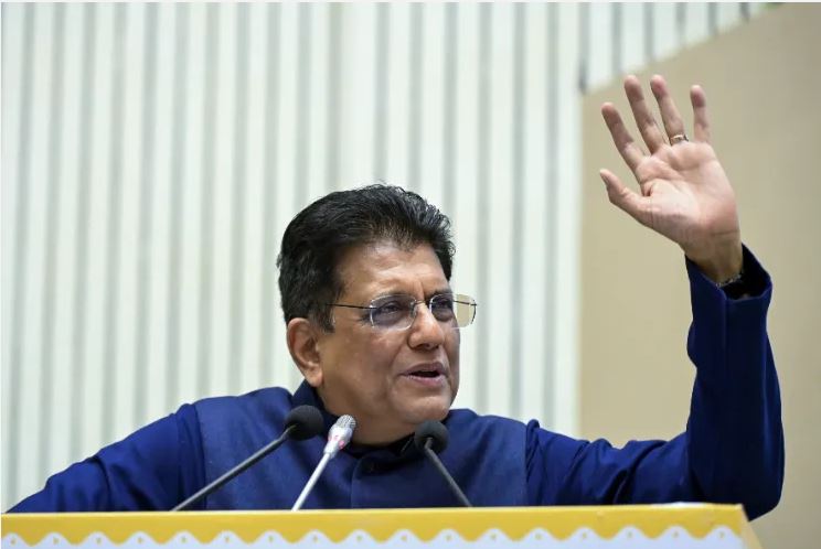 Union Minister Piyush Goyal speaking on promoting precast and steel construction methods to reduce urban dust pollution in Mumbai