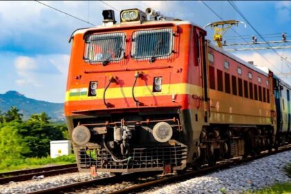 On-board railway signalling and KAVACH safety equipment installed in an Indian Railways locomotive.