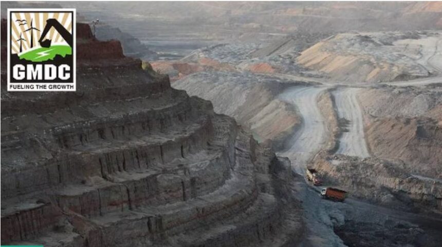 Open-cast lignite and limestone mining operations in Kutch, Gujarat under GMDC project.