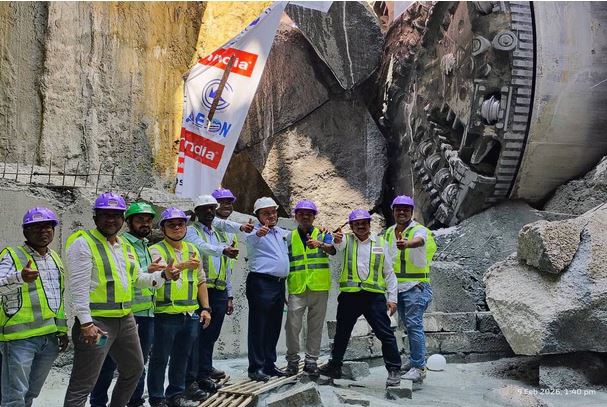 TBM Eagle completing underground tunnel breakthrough on Chennai Metro Phase 2 Corridor 4