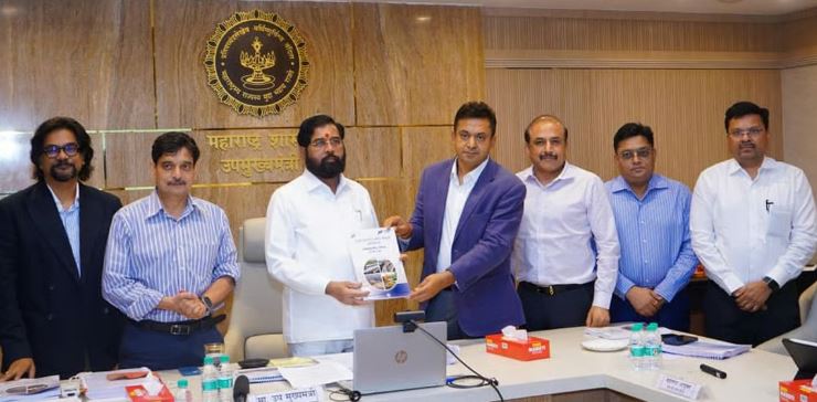 Mumbai skyline with metro rail infrastructure and urban development projects