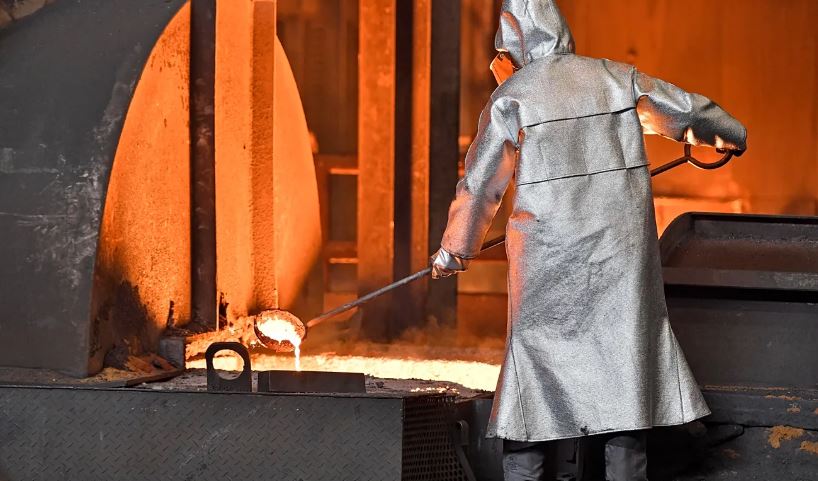 Steel coils prepared for export as EU steel shipments to the US decline following tariff reinstatement