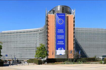 European Parliament building and European steel production facility representing EU industrial policy changes.