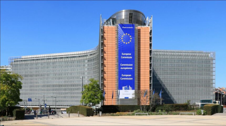 European Parliament building and European steel production facility representing EU industrial policy changes.