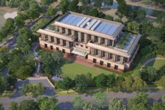 Vanijya Bhawan office complex in New Delhi with structural design completed by Perceptive Ideas Consulting Engineers.