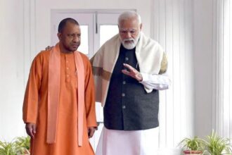 Yogi Adityanath inspecting Noida International Airport at Jewar, Uttar Pradesh, ahead of March 28 inauguration, reviewing infrastructure and operational readiness