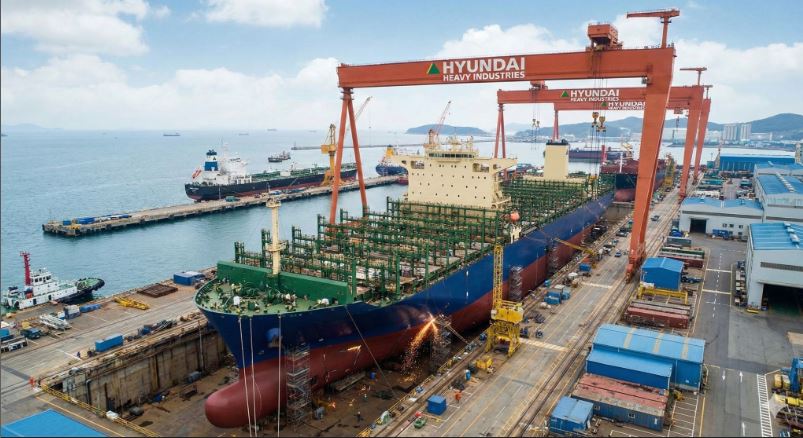 HD Hyundai greenfield shipyard project in Thoothukudi Tamil Nadu with large-scale shipbuilding capacity and foreign investment.