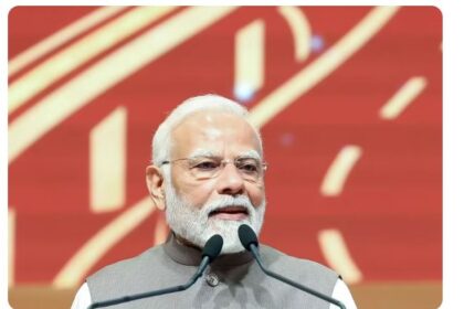 Delhi Metro train running on elevated track during expansion of the Pink and Magenta metro lines in Delhi.