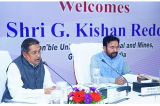 Union Minister G. Kishan Reddy inaugurating mining infrastructure and sustainability projects at Western Coalfields Limited in Nagpur.