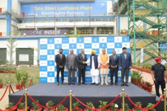 Tata Steel electric arc furnace plant Ludhiana scrap-based steel green manufacturing India