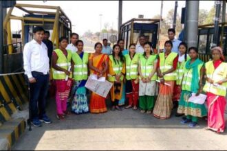 Women staff deployed at national highway toll plazas under an initiative by the National Highways Authority of India to promote gender inclusivity in highway operations.