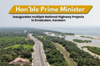 Prime Minister Narendra Modi inaugurates NH-66 Thalappady–Chengala six-lane highway stretch built by ULCCS in Kerala