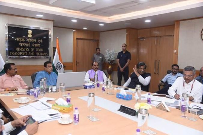 National highway construction in South India with road infrastructure inspection focusing on drainage and monsoon preparedness