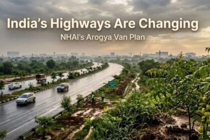 Medicinal trees plantation under NHAI Arogya Van initiative along national highways in India
