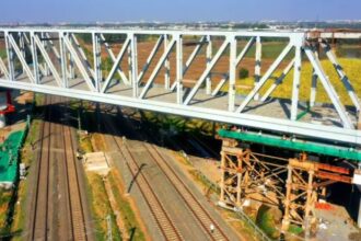 Mumbai Ahmedabad bullet train project girder launch Gujarat high speed rail construction India