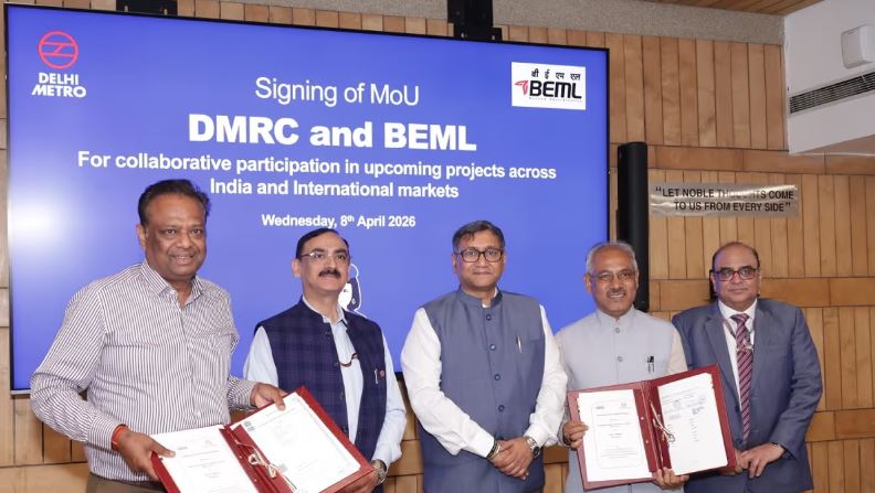 BEML DMRC MoU metro rail collaboration India global projects urban transport