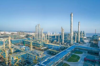 HPCL Rajasthan Refinery project under construction in Barmer with large industrial units and infrastructure