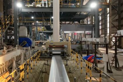 Shyam Metalics cold rolling mill facility in Jamuria producing colour coated steel sheets and GI GL products for solar and automotive applications