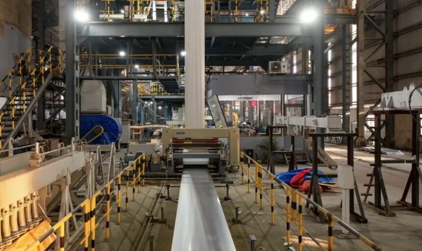 Shyam Metalics cold rolling mill facility in Jamuria producing colour coated steel sheets and GI GL products for solar and automotive applications