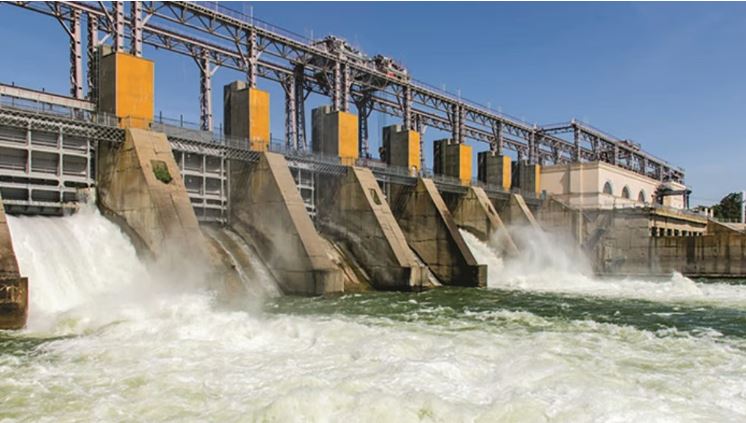 Kamala Hydro Electric Project site in Arunachal Pradesh with river and dam infrastructure