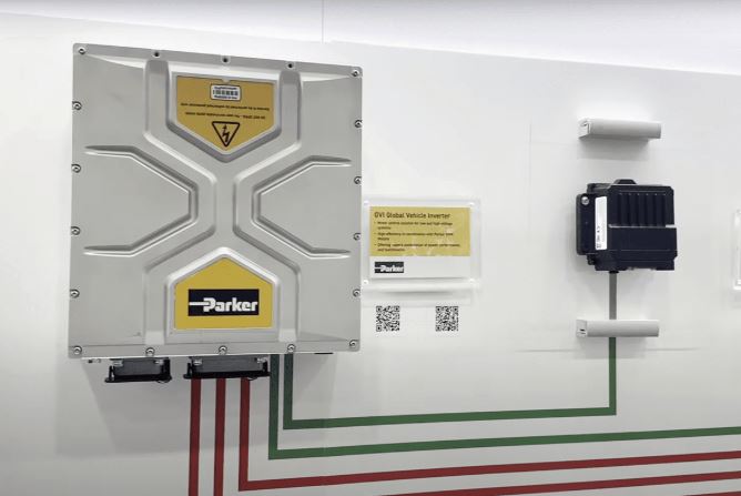 Parker electric vehicle motor platform integrated with powertrain systems for construction and off-road electrification applications